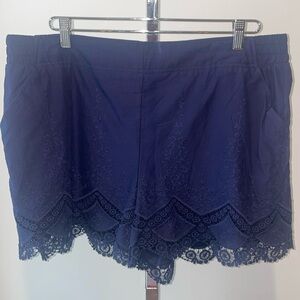 Navy eyelet shorts